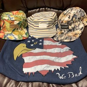 RIPNDIP HAT/TSHIRT BUNDLE. TSHIRT MENS SIZE XL. HATS ARW OSFA.